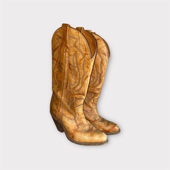 Vintage Leather Miss Capezio Country Western Cowgirl Boots size W7.5 - Picture 1 of 10